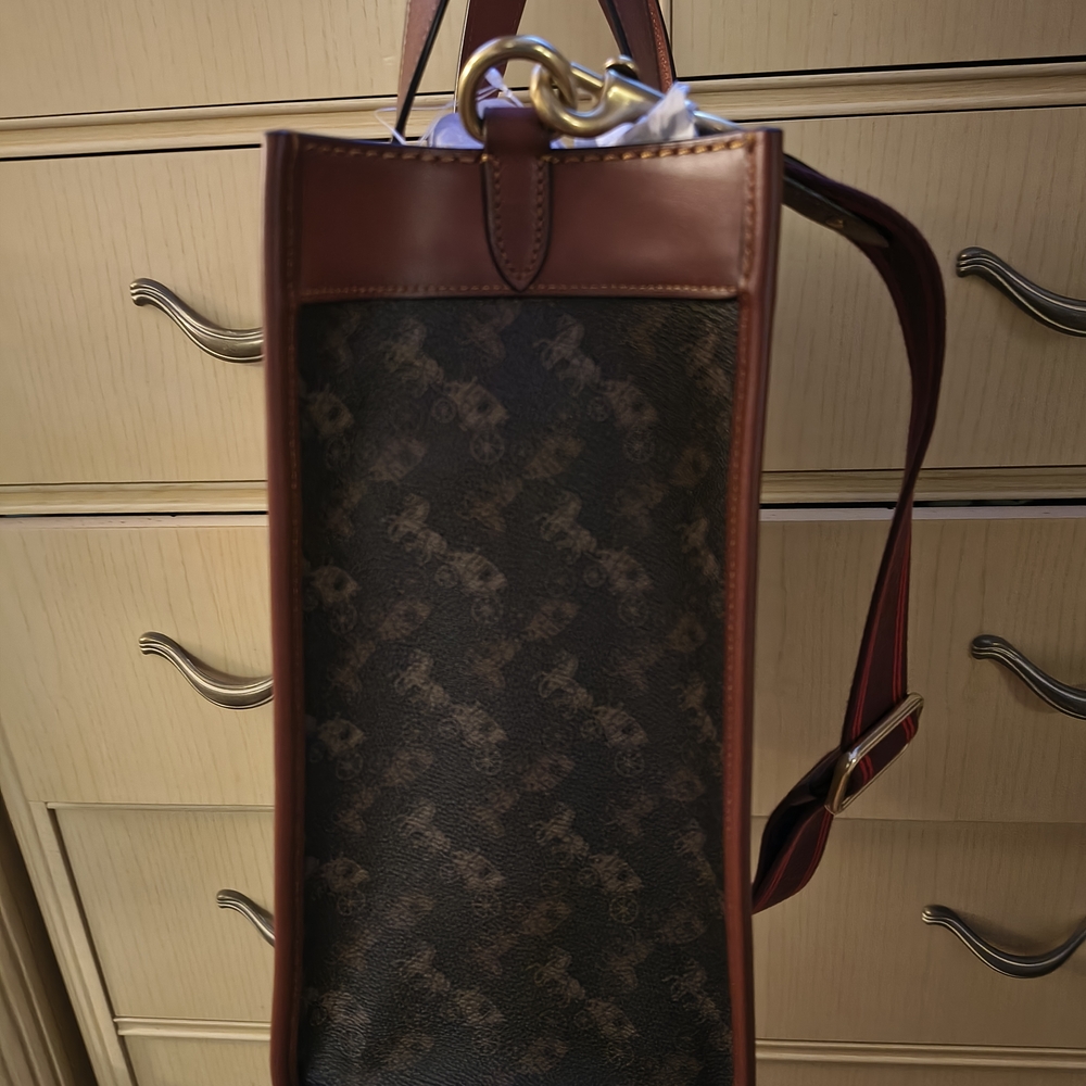 Coach Brown and Tan Signature Tote - Picture 2 of 5